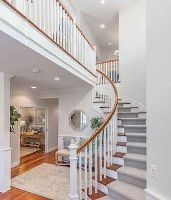 Elegant staircase and entry