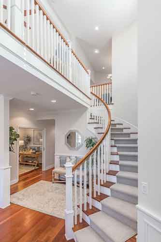 Elegant staircase and entry